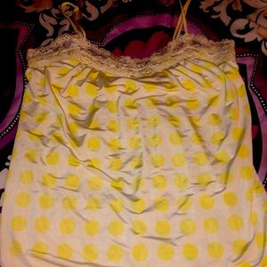 Silky polka dot spaghetti strap